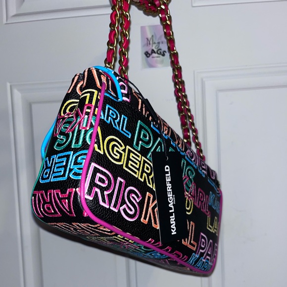 Karl Lagerfeld: Neon Paris Agyness Convertible Shoulder Bag - Picture 6 of 14